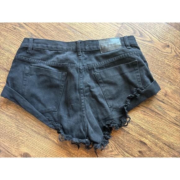 One Teaspoon Shorts 29 Bandits Black Denim - Picture 5 of 7